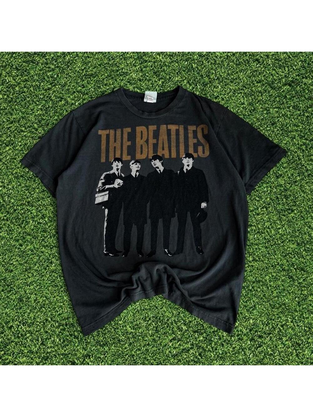 2006 Vintage The Beatles Grey Band Tee Graphic Four Men Size L